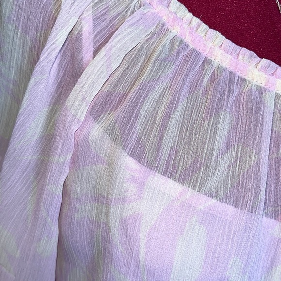 Ann Taylor fact.  Maxi dress  lavender/white floral pattern  sheer/ lining  Sz M - Picture 13 of 16